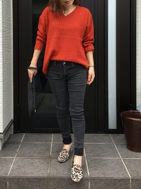 「coca（coca）（コカ）のアイテム（クラッチバッグ）」を使った、chiiiiiiichanさん（レディース・150cm）の秋コーディネート