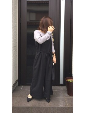 「レースアップシューズ」｜「アイテム（つなぎ/オールインワン）」を使った、chiiiiiiichanさん（レディース・150cm）の秋コーディネート