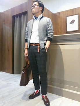「アイテム（スーツパンツ）」を使った、Noriさん（メンズ・172cm）の秋コーディネート