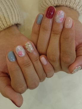 「薔薇」｜「アイテム（その他）」を使った、アユミさん（レディース・164cm）の秋コーディネート