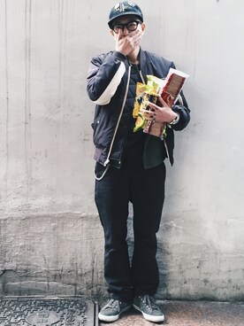 「N.HOOLYWOOD」｜「アイテム（その他）」を使った、RECYDE.さん（メンズ・168cm）の冬コーディネート