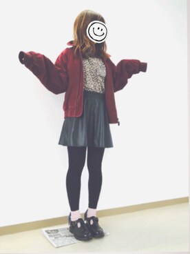 「B.L.U.E（ビーエルユーイー）のアイテム（その他シューズ）」を使った、Naaaaao♡さん（レディース・158cm）の冬コーディネート