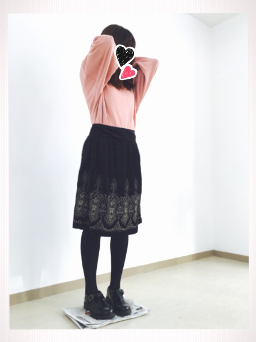 「ニット」｜「a.v.vのアイテム（スカート、ブラック系）」を使った、Naaaaao♡さん（レディース・158cm）の冬コーディネートの1枚目の写真
