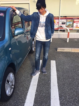 「WEGO（ウィゴー）のアイテム（マウンテンパーカー）」を使った、しもさん（メンズ・171cm）の冬コーディネート