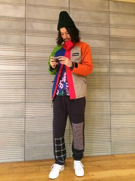 「お散歩」｜「アイテム（マウンテンパーカー）」を使った、naouさん（メンズ・182cm）の冬コーディネート