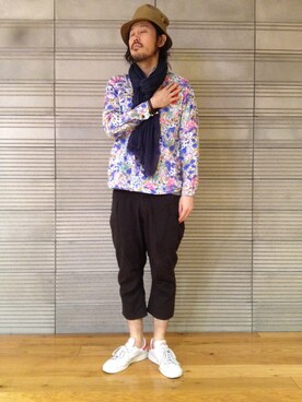「ALDIES（アールディーズ）のアイテム（帽子）」を使った、naouさん（メンズ・182cm）の春コーディネート