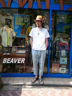 「Beaver渋谷店」｜naouさん（メンズ・182cm）の夏コーディネート