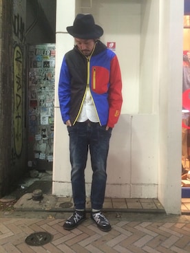 「MANASTASH（マナスタッシュ）のアイテム（マウンテンパーカー）」を使った、naouさん（メンズ・182cm）の冬コーディネート