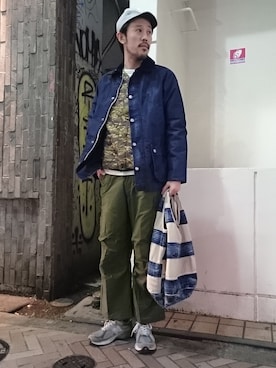 「バック」｜「アイテム（ブルゾン）」を使った、naouさん（メンズ・182cm）の冬コーディネート