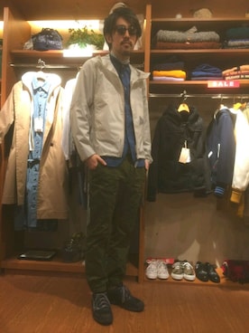 「and wander（アンドワンダー）のアイテム（マウンテンパーカー）」を使った、naouさん（メンズ・182cm）の冬コーディネート