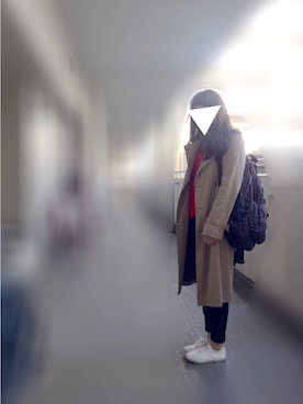 「pas de calais（パドカレ）のアイテム（トレンチコート）」を使った、AOKIさん（レディース・155cm）の冬コーディネート