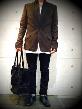 「Kagari Yusuke（カガリユウスケ）のアイテム」を使った、dark_fashionさん（メンズ・172cm）の秋コーディネート