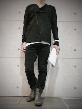 「Kagari Yusuke（カガリユウスケ）のアイテム」を使った、dark_fashionさん（メンズ・172cm）の冬コーディネート
