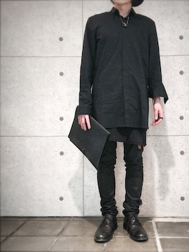 「アイテム（クラッチバッグ）」を使った、dark_fashionさん（メンズ・172cm）の春コーディネート