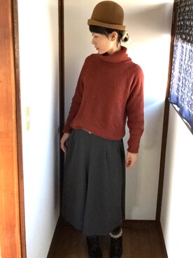 「present（プレゼント）のアイテム（シューズ）」を使った、komunonさん（レディース・166cm）の冬コーディネート