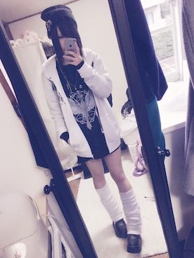 「アイテム（レッグウォーマー）」を使った、腹痛さん（レディース・168cm・20代）の春コーディネート