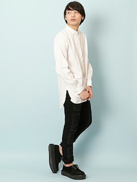 「unrelaxing（アンリラクシング）のアイテム（パンツ）」を使った、藤田純太さん（メンズ・178cm）の夏コーディネート