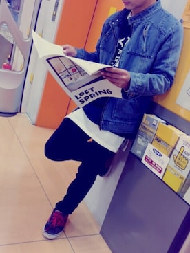 「FALLEN（フォールン）のアイテム」を使った、えびくんさん（メンズ・163cm）の春コーディネート