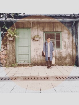 「PULL&BEAR（プルアンドベア）のアイテム（ピーコート）」を使った、Mini Tsaiiiさん（レディース・152cm）の秋コーディネート