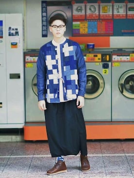「oqLiq（オークリック）のアイテム（シューズ）」を使った、oqLiqさん（メンズ・170cm）の春コーディネート