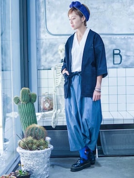 「oqLiq（オークリック）のアイテム（ジャケット/アウター）」を使った、oqLiqさん（メンズ・180cm）の夏コーディネート