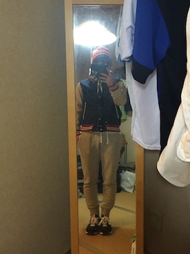 「BEAMS（ビームス）のアイテム（スタジャン）」を使った、Yoo￣／さん（メンズ・164cm）の冬コーディネート