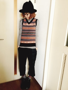 「BEAMS（ビームス）のアイテム（レインシューズ）」を使った、すだちさん（レディース・163cm）の冬コーディネート