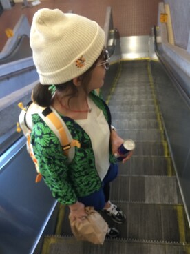 「アイテム（ナイロンジャケット、グリーン系）」を使った、すだちさん（レディース・165cm）の夏コーディネート