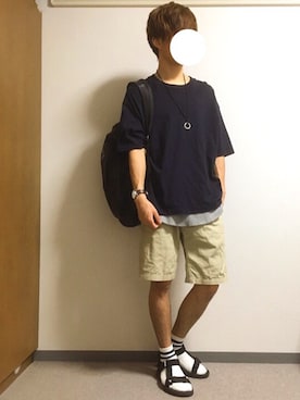 「Right-on（ライトオン）のアイテム（サンダル）」を使った、りょうたさん（メンズ・169cm）の夏コーディネート