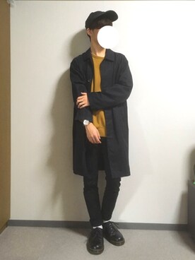 「アイテム（ステンカラーコート）」を使った、りょうたさん（メンズ・169cm・10代）の秋コーディネート