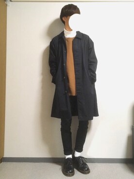 「アイテム（ステンカラーコート）」を使った、りょうたさん（メンズ・169cm・10代）の秋コーディネート