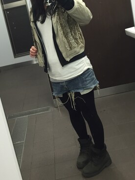 「And A（アンドエー）のアイテム（ブルゾン）」を使った、あさん（レディース・153cm）の春コーディネート