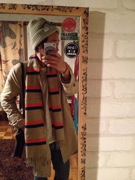 「Johnbull（ジョンブル）のアイテム（トレンチコート）」を使った、シ・ユンさん（メンズ・169cm）の冬コーディネート