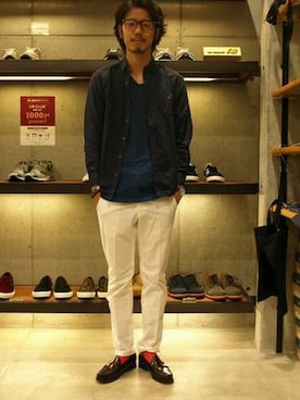 「URBAN RESEARCH（アーバンリサーチ）のアイテム（その他シューズ）」を使った、shibataniさん（メンズ・180cm）の夏コーディネート