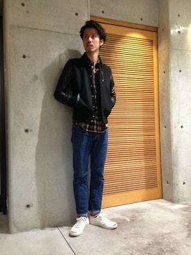 「URBAN RESEARCH（アーバンリサーチ）のアイテム（スタジャン）」を使った、shibataniさん（メンズ・180cm）の秋コーディネート