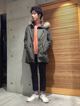 「URBAN RESEARCH（アーバンリサーチ）のアイテム（モッズコート）」を使った、shibataniさん（メンズ・180cm）の秋コーディネート