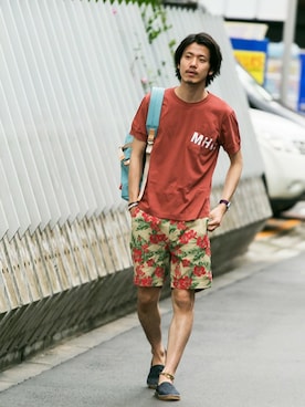 「URBAN RESEARCH（アーバンリサーチ）のアイテム（その他シューズ）」を使った、shibataniさん（メンズ・180cm）の夏コーディネート