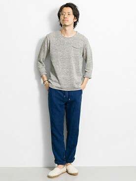 「URBAN RESEARCH（アーバンリサーチ）のアイテム（その他シューズ）」を使った、shibataniさん（メンズ・180cm）の夏コーディネート