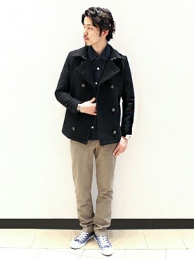 「URBAN RESEARCH Sonny Label（アーバンリサーチサニーレーベル）のアイテム（ピーコート）」を使った、shibataniさん（メンズ・180cm）の秋コーディネート