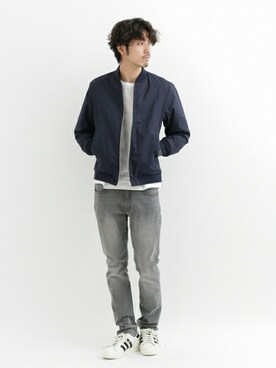 「URBAN RESEARCH Sonny Label（アーバンリサーチサニーレーベル）のアイテム（MA-1）」を使った、shibataniさん（メンズ・180cm）の秋コーディネート