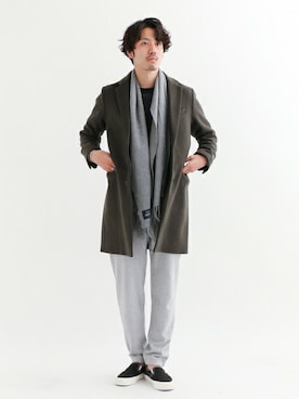 「URBAN RESEARCH Sonny Label（アーバンリサーチサニーレーベル）のアイテム（チェスターコート）」を使った、shibataniさん（メンズ・180cm）の冬コーディネート