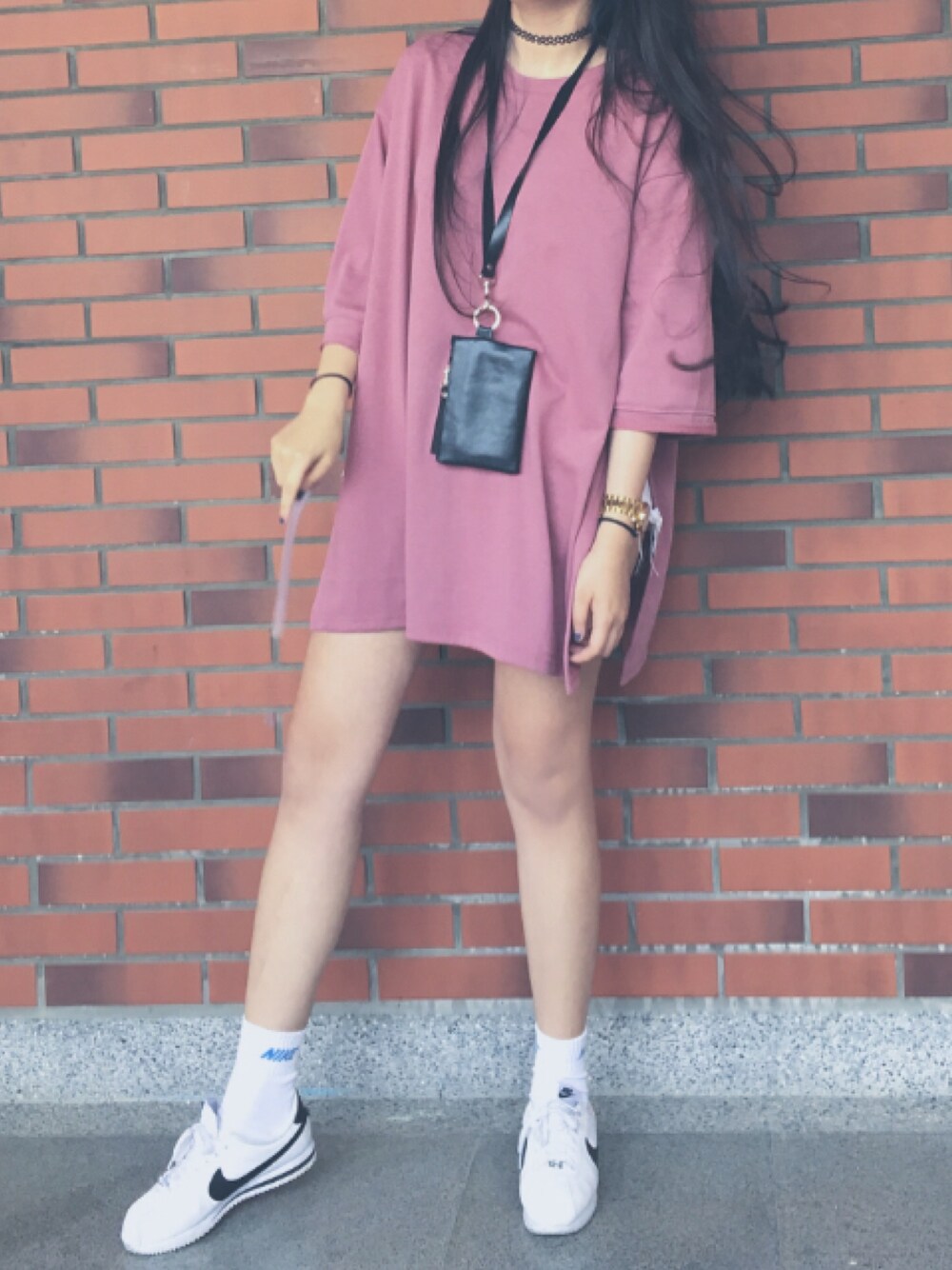 「Taiwan、oversize、school、schoolgirl、Taichung」｜「MICHAEL KORSのアイテム（アナログ腕時計、ゴールド系）」を使った、sherylさん（レディース・170cm）の春コーディネートの1枚目の写真