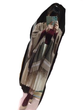「アイテム（ポンチョ）」を使った、ナッツさん（レディース・148cm・20代）の秋コーディネート