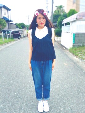 「CONVERSE（コンバース）のconverse（コンバース） ALL STAR OX（オールスターOX）（スニーカー）」を使った、marinaさん（レディース・165cm）の夏コーディネート