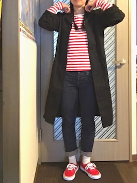 「HAVERSACK（ハバーザック）のアイテム（シャツワンピース）」を使った、enonoさん（レディース・157cm）の春コーディネート