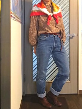 「リーバイス501」｜「アイテム（財布/小物）」を使った、enonoさん（レディース・157cm）の春コーディネート