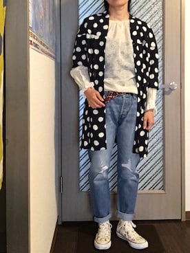 「ANGLO（アングロ）のアイテム」を使った、enonoさん（レディース・157cm）の春コーディネート