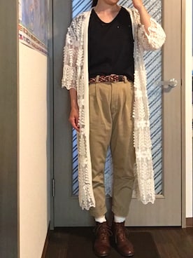 「ANGLO（アングロ）のアイテム」を使った、enonoさん（レディース・157cm）の夏コーディネート