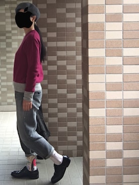 「MANNINE（マンナイン）のアイテム」を使った、enonoさん（レディース・157cm）の秋コーディネート