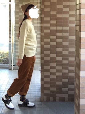 「Andersen-Andersen（アンデルセンアンデルセン）のアイテム（帽子）」を使った、enonoさん（レディース・157cm）の冬コーディネート